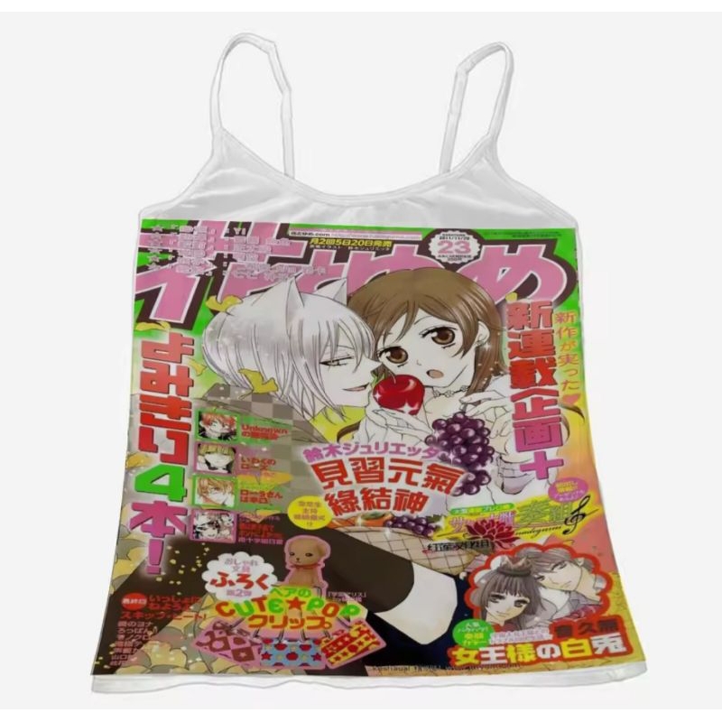 เสื้อสายเดี่ยว เบบี้ที ฮาราจูกุ anime aesthetic babytee summer harajuku japan 2000s style ⭐🍓 (aris)