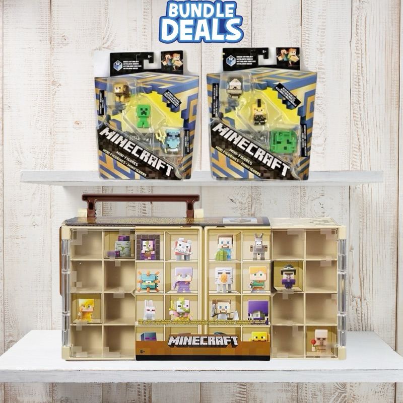 พร้อมส่ง Bundle Deals Minecraft Collector Case + Minecraft mini figures pack 3 ตัว 2 แพ็ครวม 6 ตัว คุ้มมาก ของแท้ของใหม่