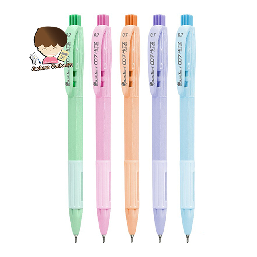 ปากกกาลูกลื่น quantum 007 hitz Pastel พาสเทล หมึกน้ำเงิน (50ด้าม/กระปุก)