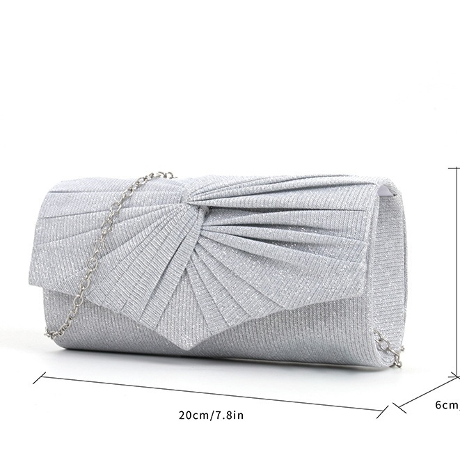 กระเป๋าออกงานเเบบสะพายข้างทรงหมอนระยิบระับ  มี 2 สี   มีสายโซ่ ใช้งาน 2 เเบบคลัทส์เเละครอสบอดี้ - รูปที่ 5