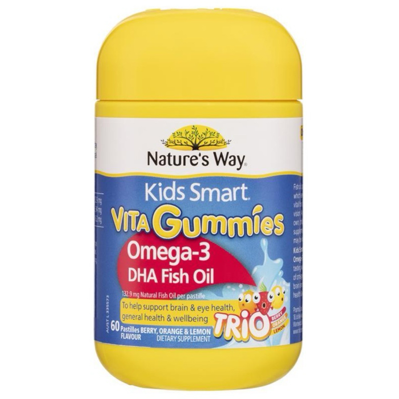 Nature's Way Kids Smart Vita Gummies Omega Fish Oil 60 Pastilles Improved Formula