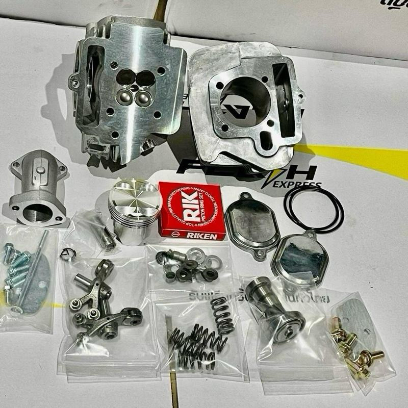 ชุด54-56เวฟ100/4วาล์ว ลูกสูบAIRพร้อมปาดหัวหลบวาล์วฝาพร้อมจิกเบ้า ได้อุปกรณ์ครบพร้อมติดตั้งลูกสูบสลัก