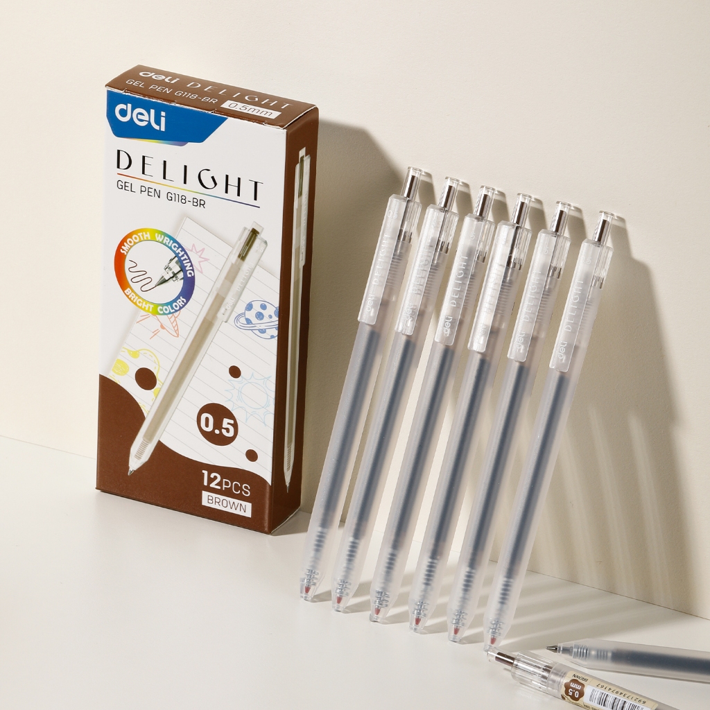 ปากกาเจลสี Deli รุ่น EG118 มีให้เลือกถึง 12 สี ด้ามขาว มีคลิปหนีบ (0.5mm)(จำหน่าย 1 แท่ง) - รูปที่ 7