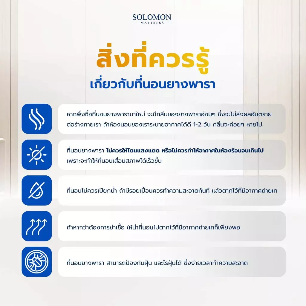 Solomon ที่นอนยางพาราแท้ รุ่น Sunshine หนา 6 นิ้ว และ หนา 8 นิ้ว ลดปวดหลังดีเยี่ยม thumbnail 5