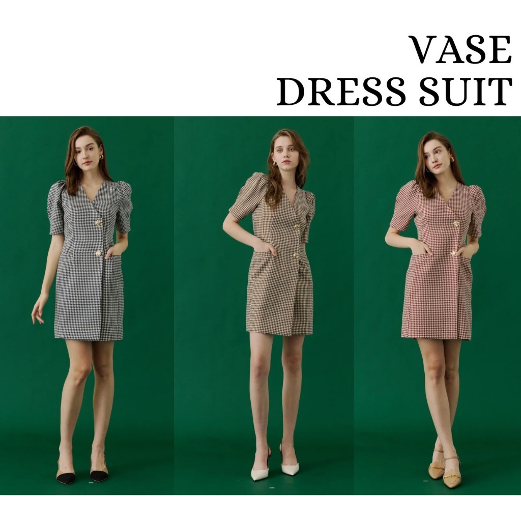 MAVE เดรส รุ่น Vase dress suit สี Mocha,Dark navy,Burgundy