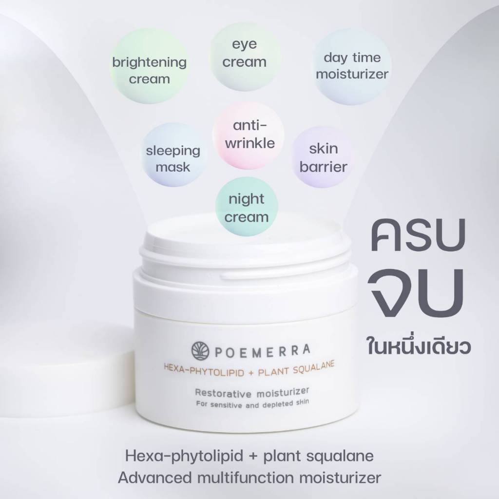 มอยเจอร์ไรเซอร์ POEMERRA บำรุงผิวหน้าและอายครีมคุณหนูดี ลดสิว ริ้วรอย ฝื้นฟูฟิวผิวแข็งแรงชุ่มชื้น moisturize&eye cream