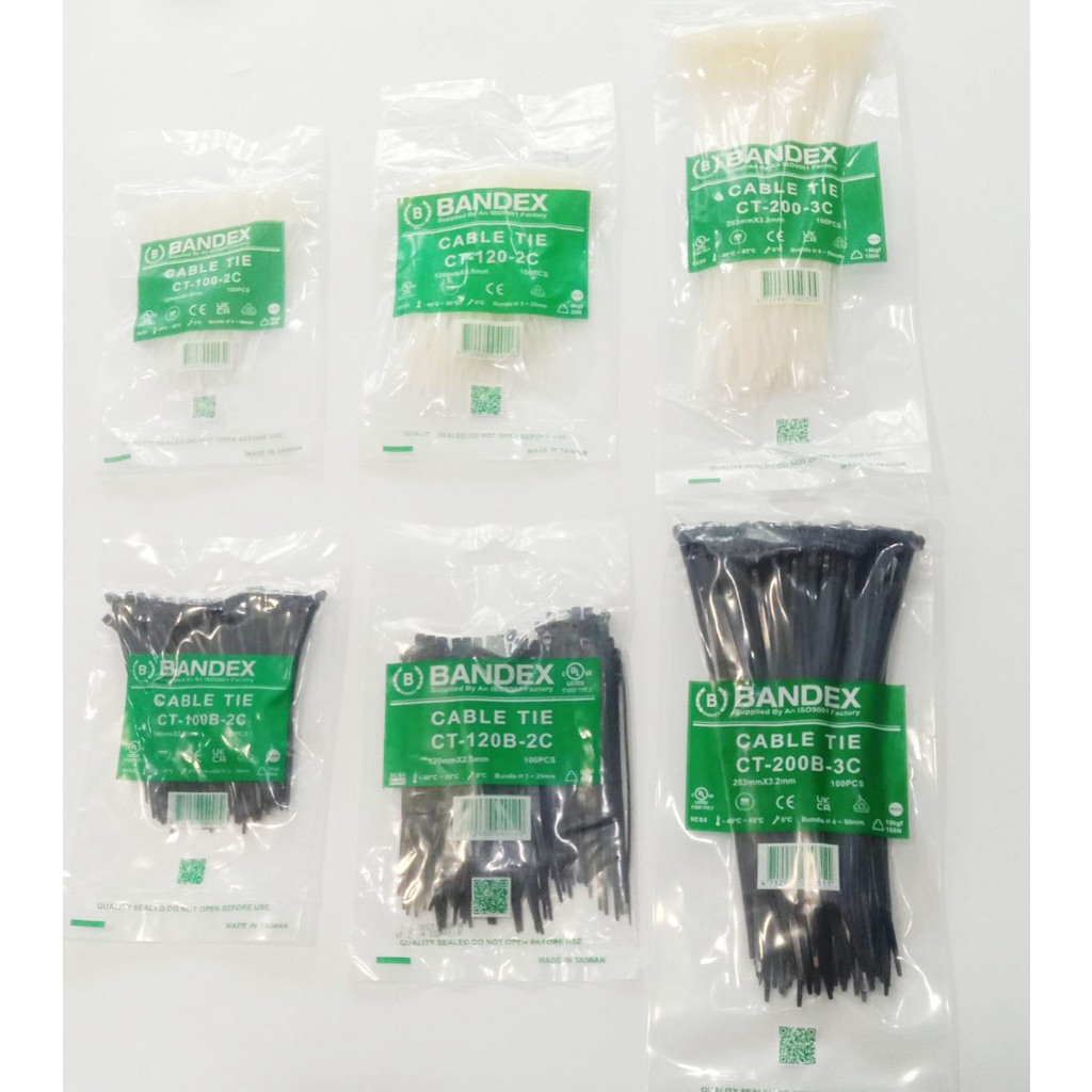 เคเบิ้ลไทร์ แบนเด็กซ์ ที่รัดสายไฟ Cable Tie แข็งแรง เหนียว ทนทาน (100PCS/BAG) 3" - 8" "BANDEX"