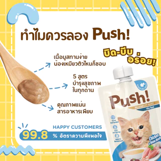 อาหารเปียกแมว Push 100g เนื้อมูส Complete & Balanced กินเป็นมื้อหลัก สารอาหารครบถ้วน