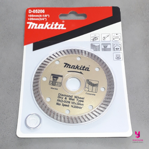 YOJI ONLINE ใบตัดปูน ใบเพชร ใบตัดคอนกรีต ใบตัดกระเบื้อง มากีต้า 4" เทอร์โบ สีทอง D-05206 ตัดกระเบื้อ