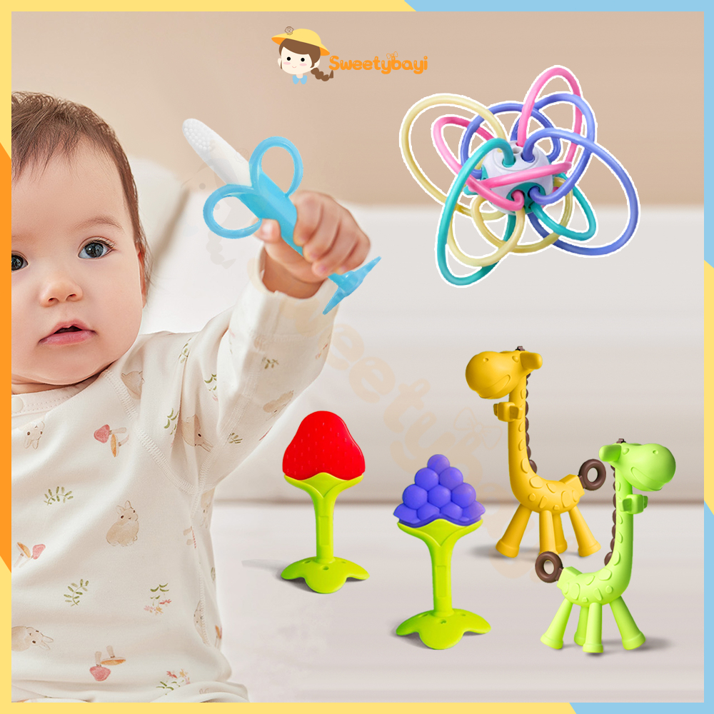 SWEETYBAYI ซิลิโคน ยางกัดเด็ก ยางกัดรูปกล้วย ของเล่นสำหรับเด็ก