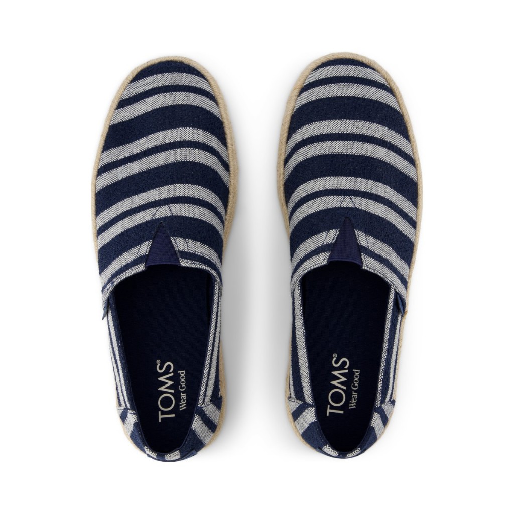 TOMS รองเท้าลำลองผู้ชาย สลิปออน รุ่น Alpargata Rope 2.0 Navy Beach Stripe (CE) รองเท้าลิขสิทธิ์แท้