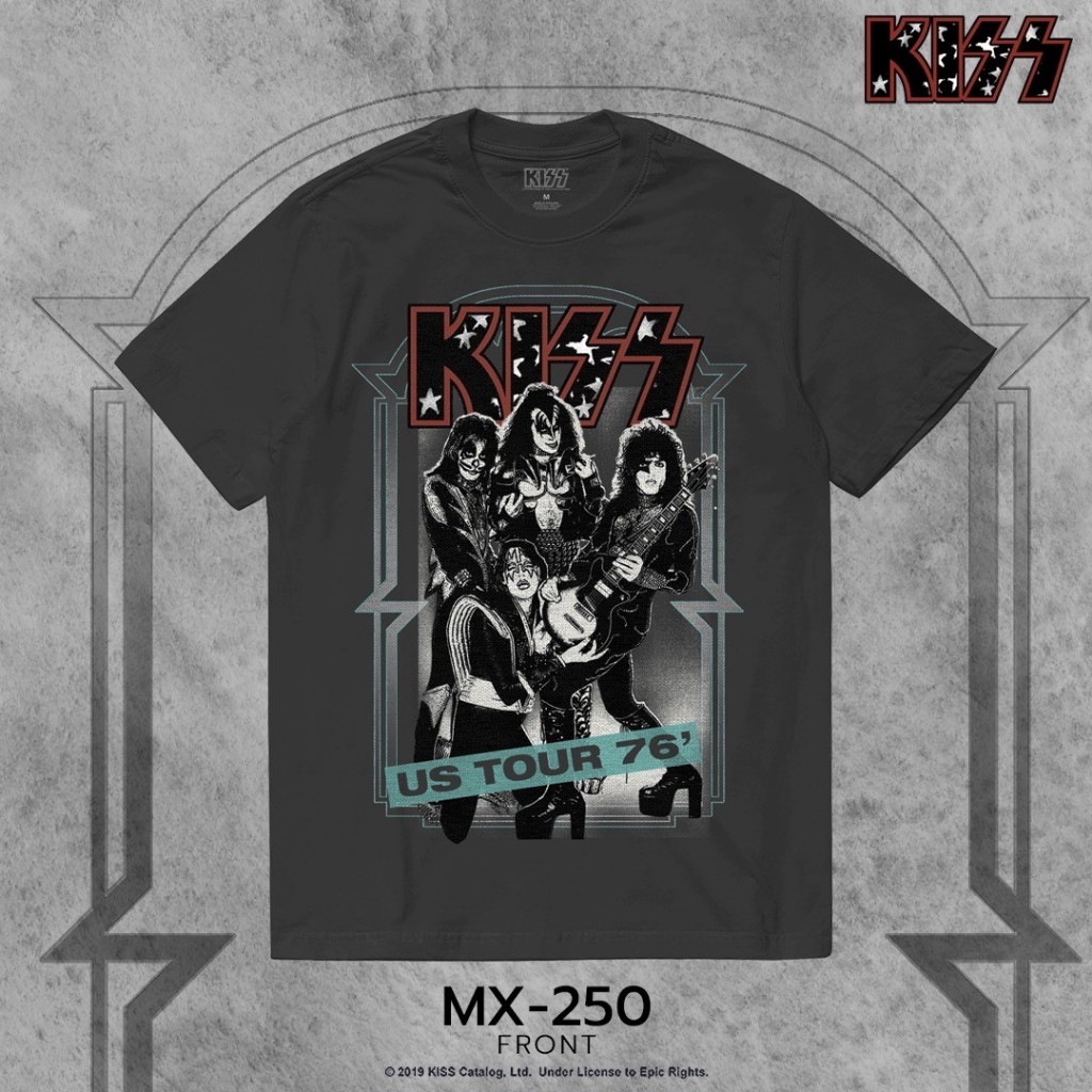 Power 7 Shop เสื้อยืดวง คิส ลิขสิทธ์แท้ KISS T-SHIRTS (MX-250-สีเทา) — صورة 2