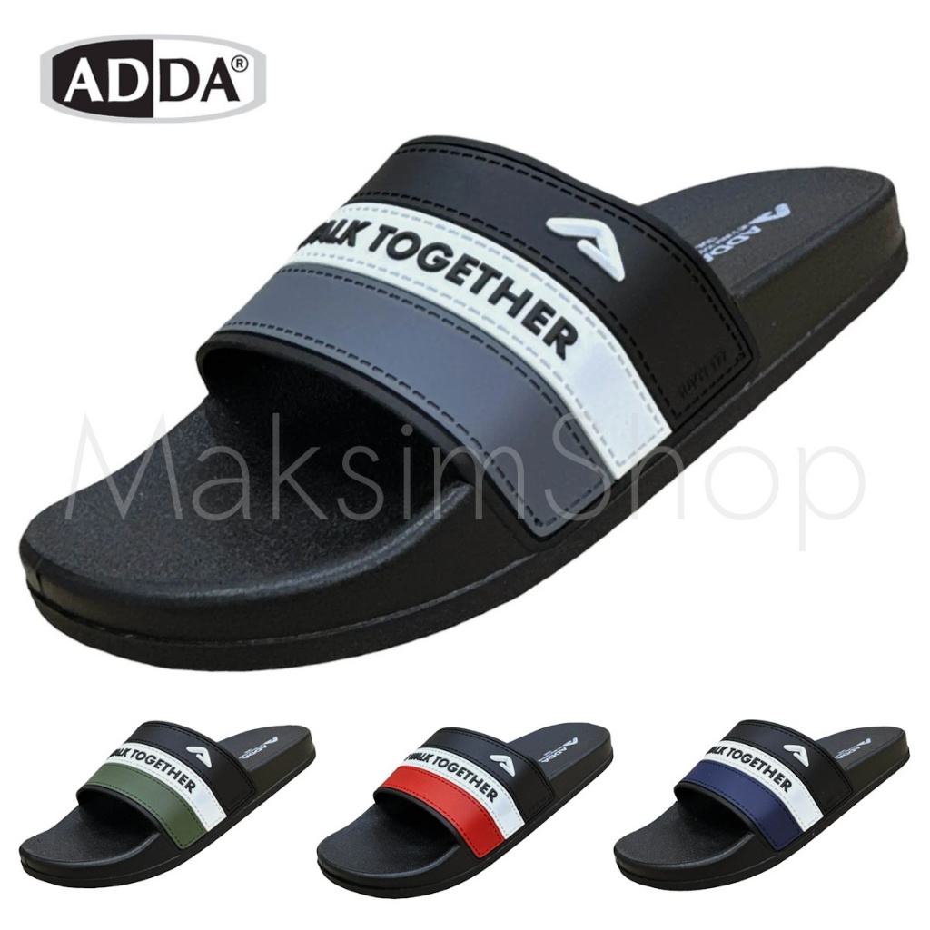 🔥ADDA 13646 รองเท้าแตะ รองเท้าลำลอง สำหรับผู้ชาย ไซส์ 7-10 สี แดง เทา กรม เขียว MaksimShop