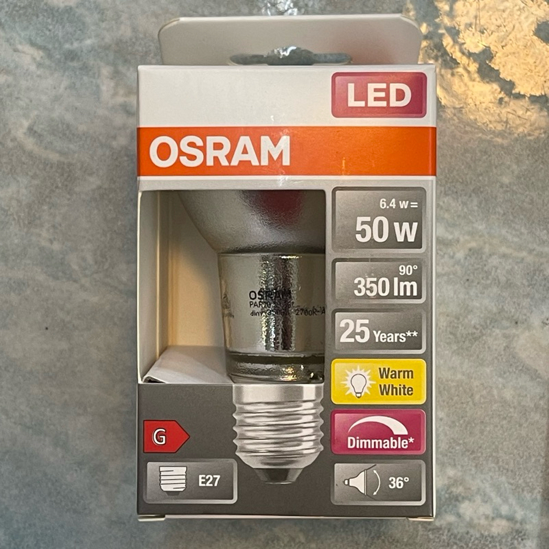 OSRAM LED SUPERSTAR PAR20 DIMMABLE 6.4W Warm White 350lm