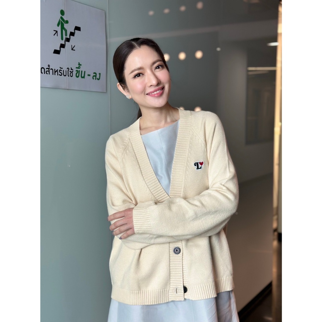 Levents® Heart Knit Cardigan เสื้อคาร์ดิแกน แขนยาว มีกระดุม ผ้าหนา ยับยาก