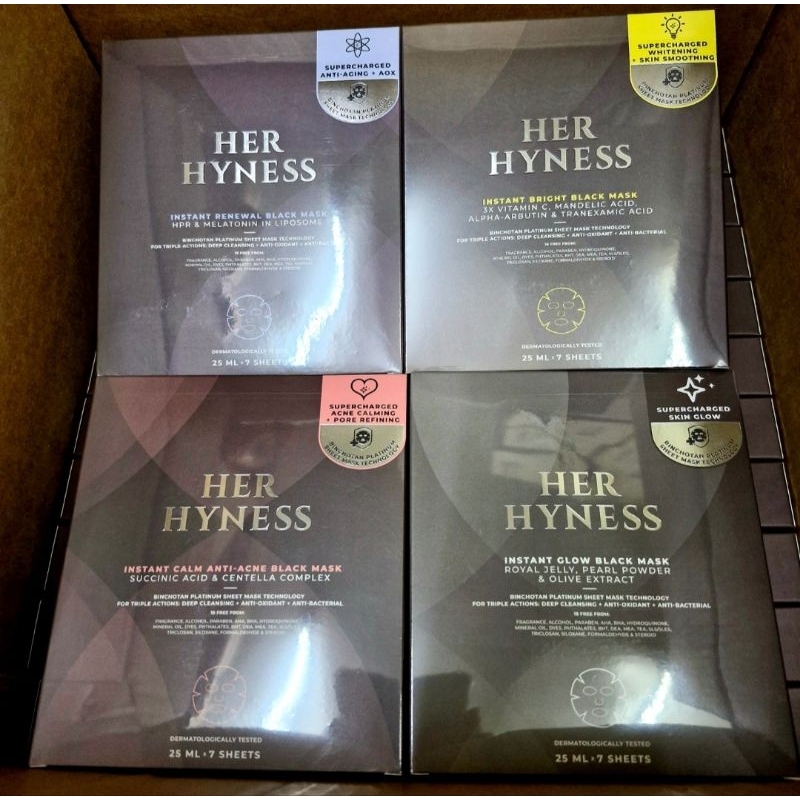 ✅️ ป้ายคิง ✅️ มาส์กชีท HER HYNESS Mask Box (7 แผ่น) - มีหลายรุ่น