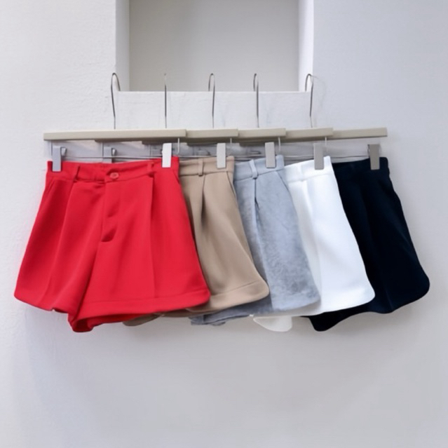 Alice♥︎ SEOUL SAY SHORTS กางเกงขาสั้น ฟรีไซส์จับสม็อคด้านหลัง ทรงขาบานออก ใส่สบายค่ะ ผ้านุ่มไม่บาง