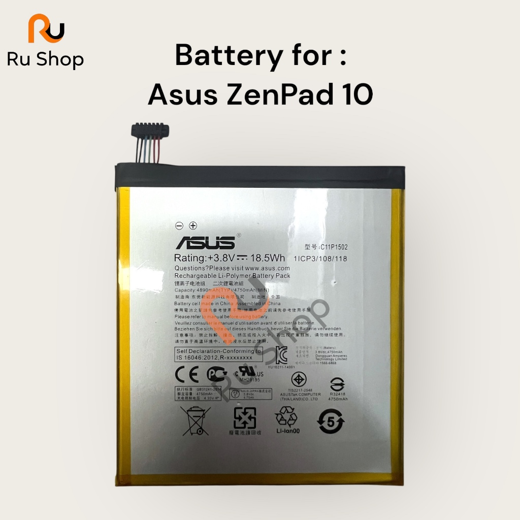 แบตเตอรี่ เดิม Asus ZenPad 10 Z300C Z300CL Z300CG C11P1502 4890mAh