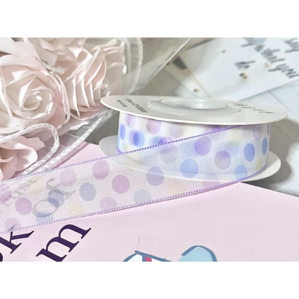 🌟น่ารักมาก🌟 33/33 ริบบิ้นเนื้อซีทรู สวยน่ารัก หน้ากว้าง 4 และ 2.5 เซน ราคาต่อหลา ตกแต่งเสื้อผ้า กระเป๋า ทำโบว์