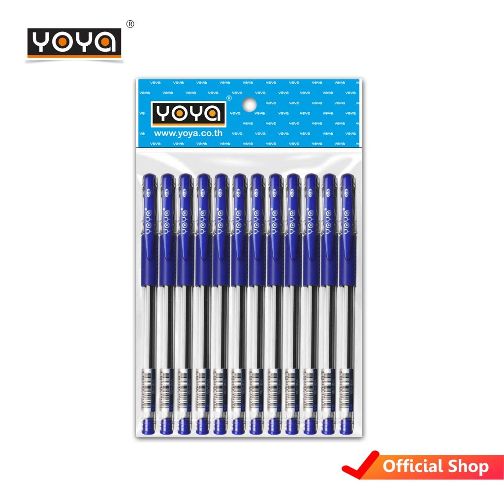 YOYA ปากกาเจล น้ำเงิน 1811 แพ็ค 2x12 (หัวเข็ม)