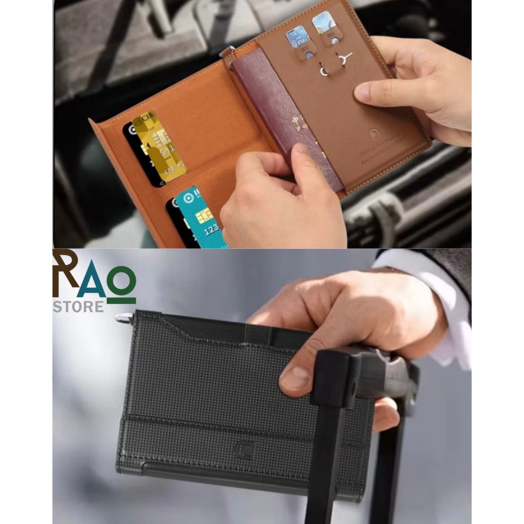 RAO Store กระเป๋าเคสใส่พาสปอร์ต  มีช่องใส่บัตร4ช่อง ช่องใส่Sim2ช่อง ที่จิ้มSim ช่องสอดเก็บตั๋ว ขนาดเล็กกะทัดรัด
