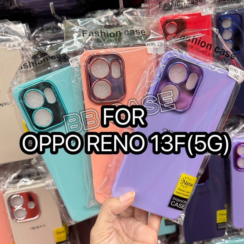 เคสกำมะหยี่สีพื้นโครเมี่ยมกล้อง รุ่น OPPO Reno 13F(5G)  !ตรงรุ่น!(มี8สี) เคสกำมะหยี่โลโก้  สินค้าพร้อมจัดส่งในไทย