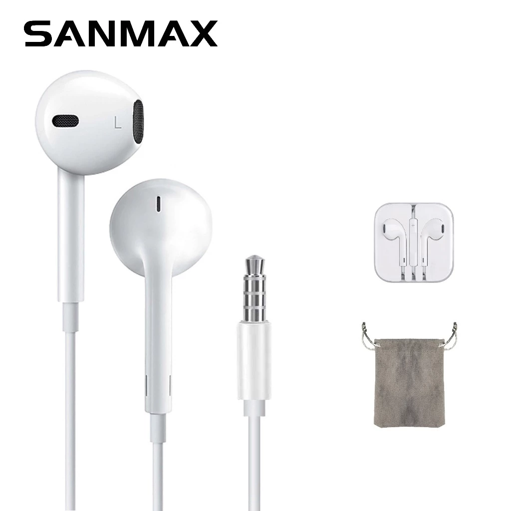 Sanmax หูฟังมีไมโครโฟน 3.5mm / Type-C / Lightning สำหรับ Android thumbnail 4