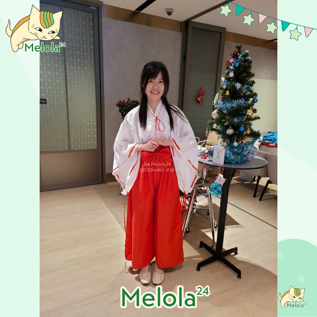 Melola24 🐱 ส่งไวจาก กทม 🔥 ชุดคิเคียว ชุดมิโกะ MIKO ชุดญี่ปุ่น มิโกะ รุ่นกางเกง