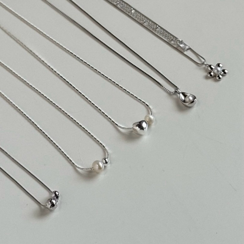 MWS สร้อยคอเงินแท้925 [All Silver S925] มาใหม่ charm คอลนี้สวยมากค่ะ [FREE กระเป๋าเก็บเครื่องประดับ+