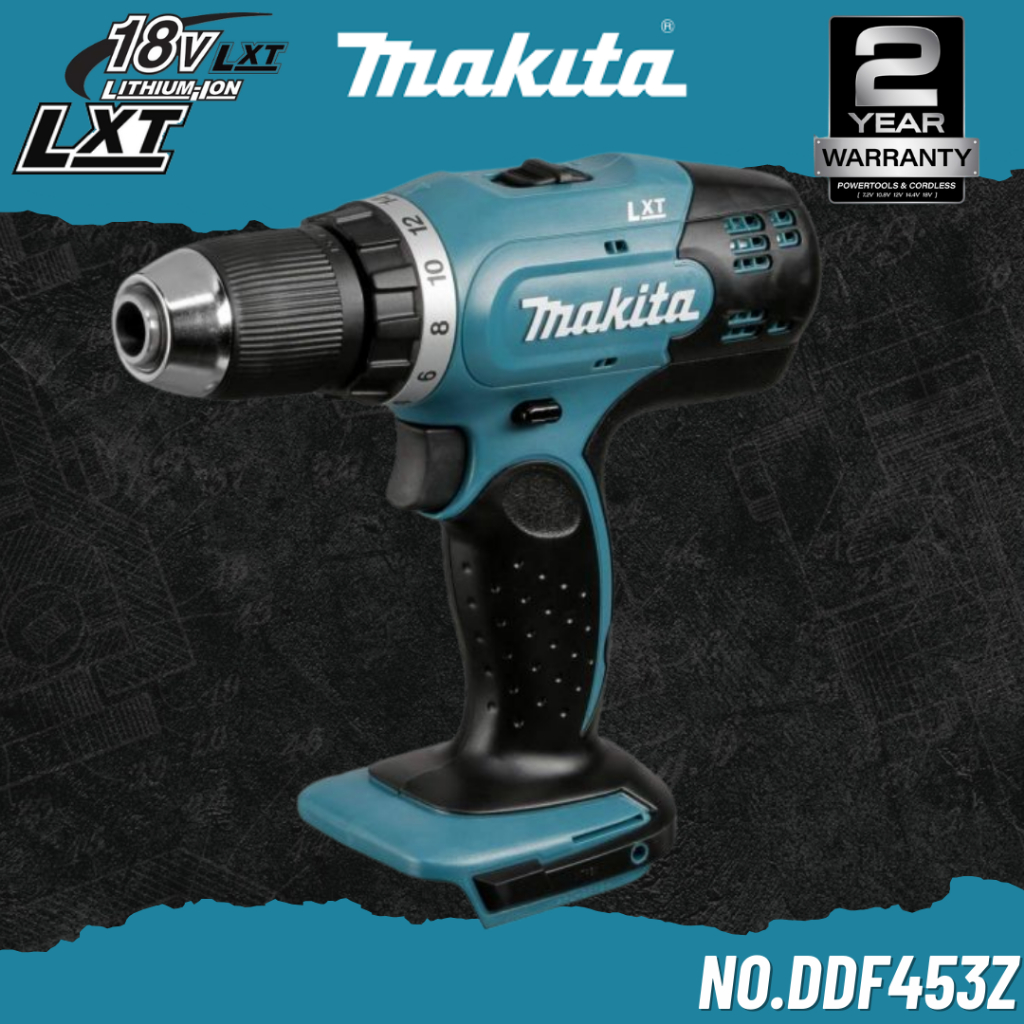 MAKITA สว่านไขควงไร้สาย 18V ขนาด 1/2" 38 Nm.No.DDF453Z (เฉพาะตัวเครื่อง)