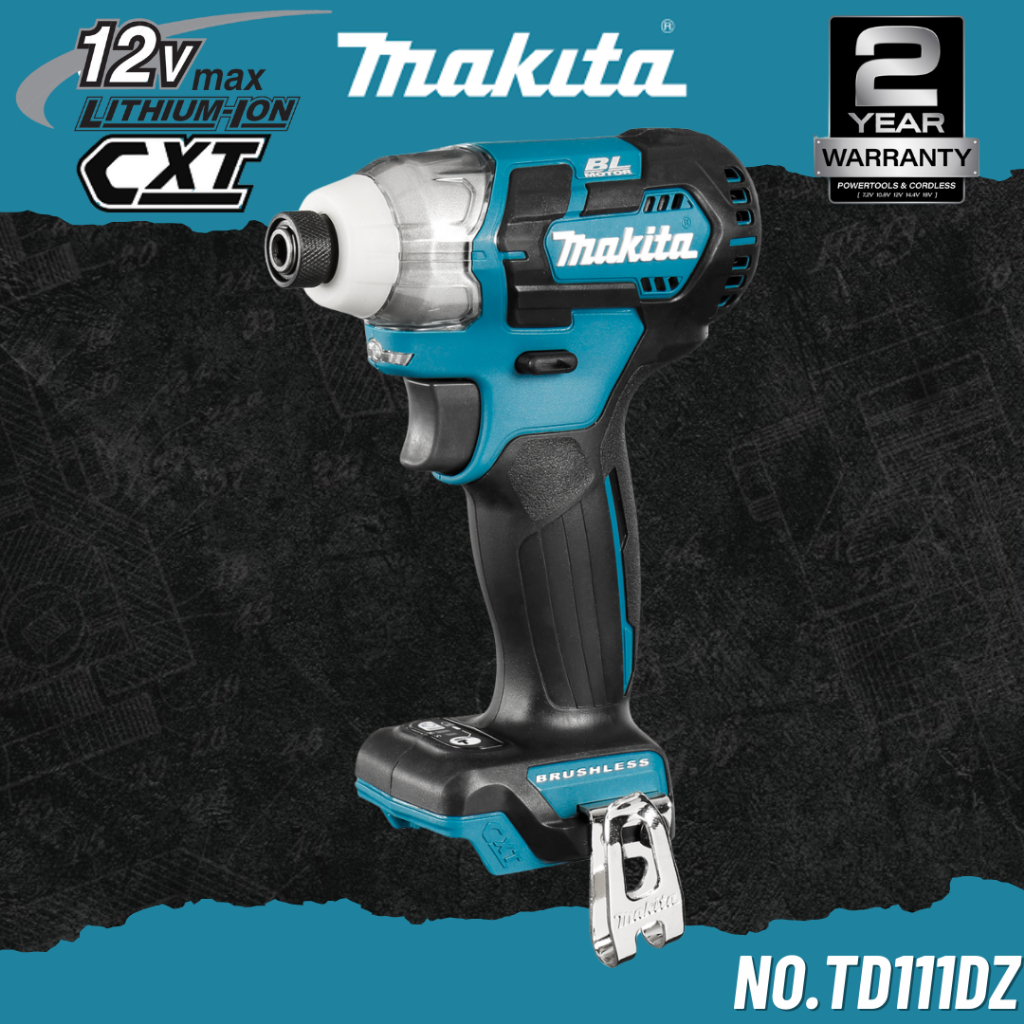 MAKITA สว่านกระแทกอิมแพค 12V MAX ขนาด 1/4" 135Nm. No.TD111DZ