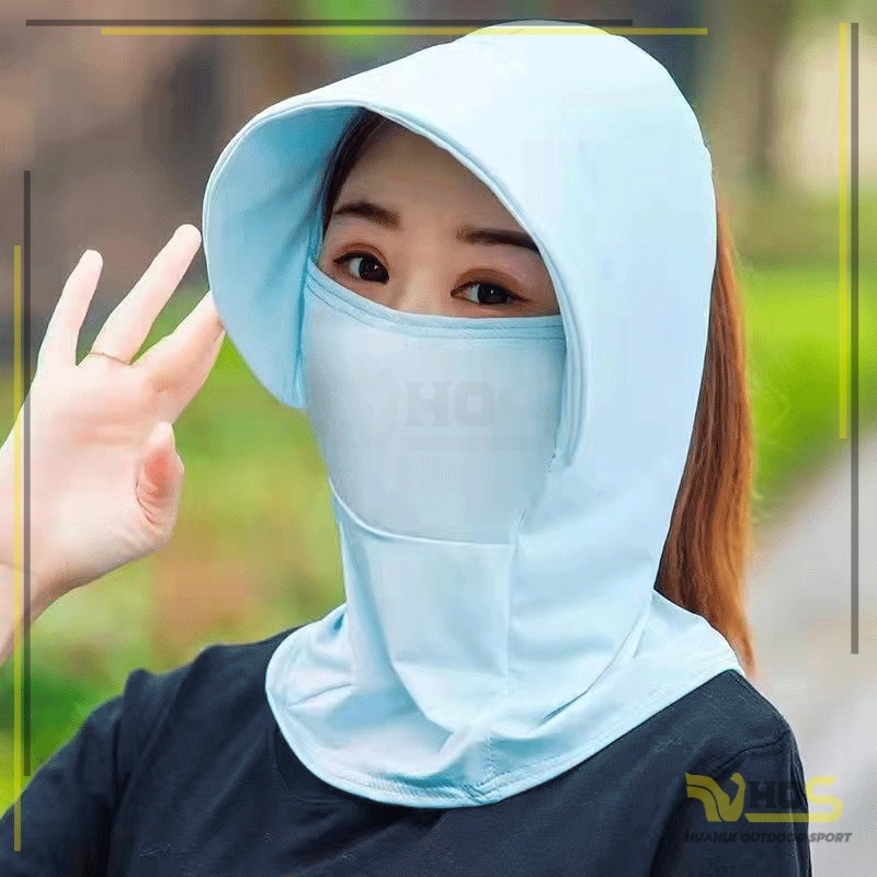 กันลม น้ําหนักเบา ผ้าเรยอน มีปีกขนาดใหญ่ หมวกกันแด สําหรับผู้หญิง แบบเต็มหน้า - รูปที่ 6