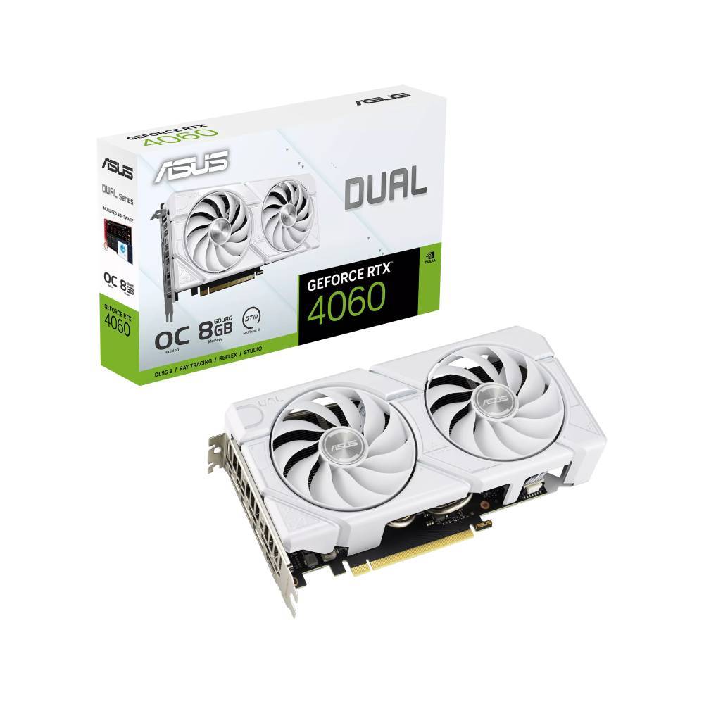 VGA (การ์ดแสดงผล) ASUS DUAL GEFORCE RTX 4060 EVO WHITE OC EDITION 8GB GDDR6 (DUAL-RTX4060-O8G-EVO-WH