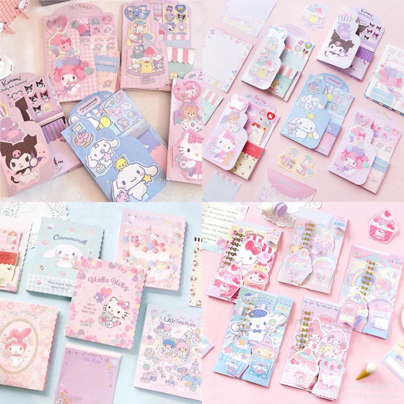 พร้อมส่ง มีหลายแบบ 🎀 เซ็ท กระดาษ ซานริโอ Sanrio จดหมาย การ์ด  💌 กระดาษ Kitty Mymelody Kuromi Cinnamon roll