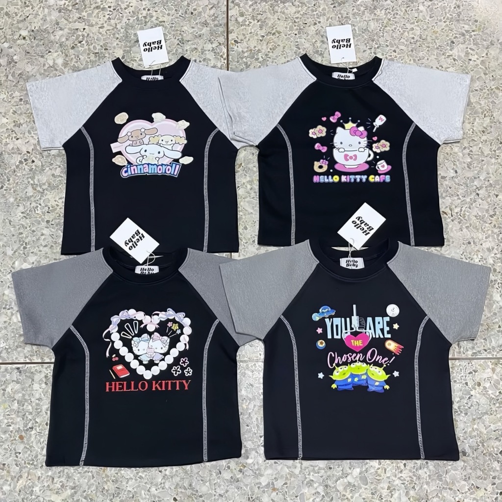 [ 🔥SALE🔥 ] ครอปเบบี้ทรีทูโทน ป้าย Hello Baby แต่งตะเข็บ หนา นุ่ม เนื้อผ้าดีมากกก ✨