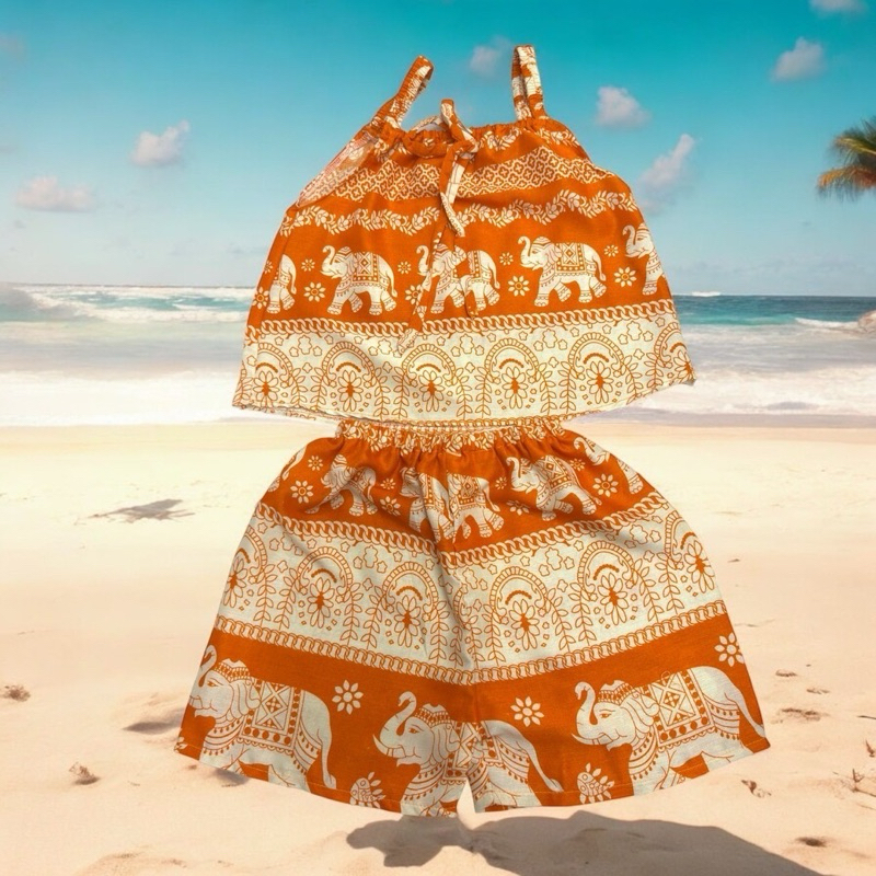 Oxy shop🔺ชุดสายเดี่ยวช้างเด็กผู้หญิง ผ้าสปันนิ่มลื่นใส่สบาย เหมากับฤดูร้อน - รูปที่ 4