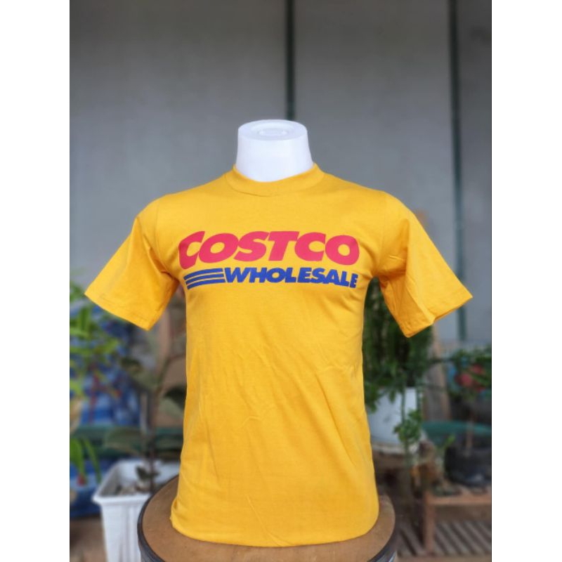 เสื้อยืดแขนสั้นผ้า cotton ชาย หญิง ลาย costco สีพื้น