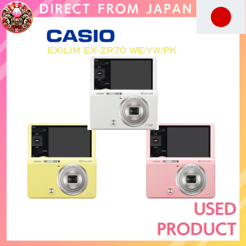 【Used】CASIO Digital Camera EXILIM EX-ZR70 WE/YW/PK【Direct From Japan】