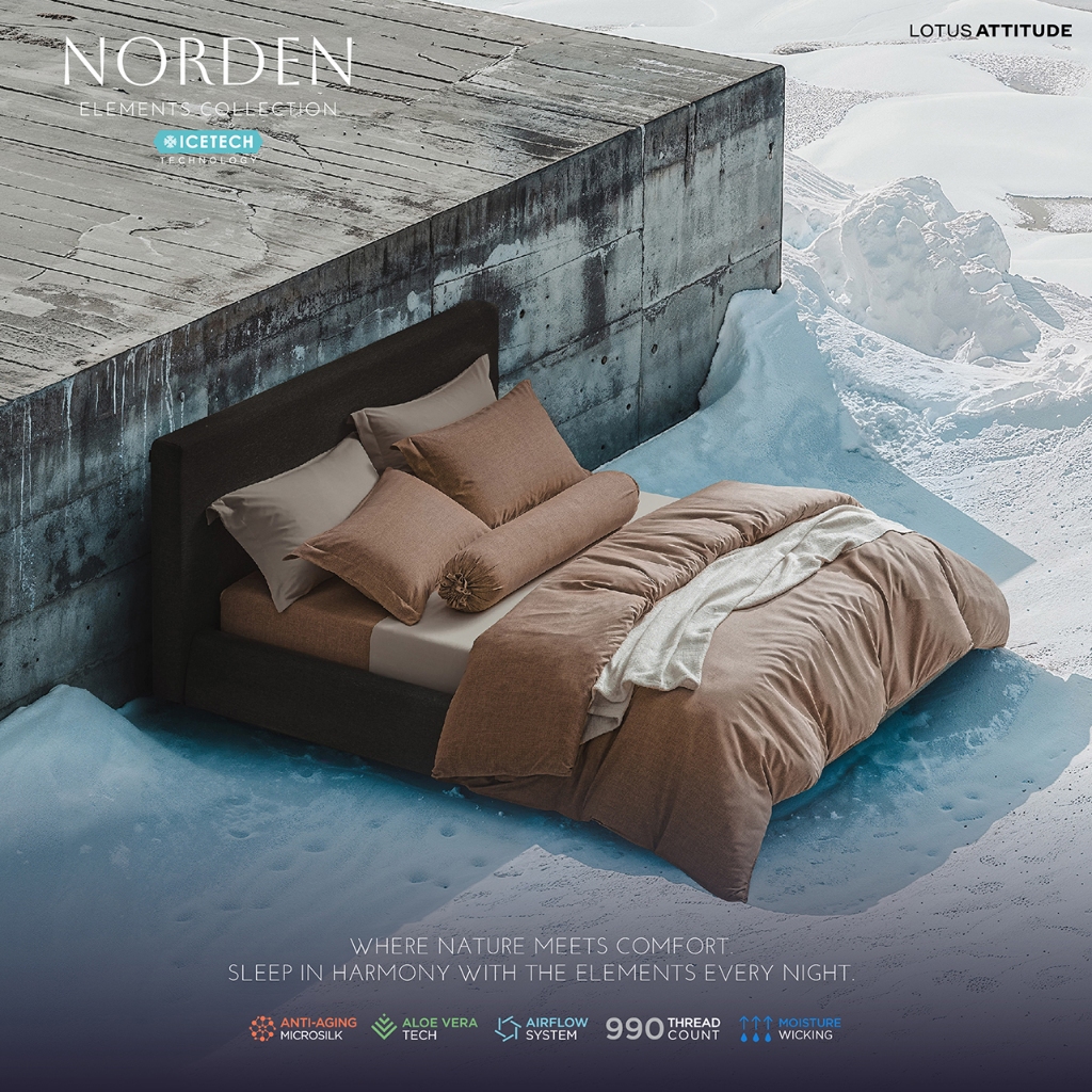 LOTUS ATTITUDE ปลอกหมอน (2ชิ้น) รุ่น NORDEN ELEMENTS นวัตกรรมICETECH Technology ทุกสัมผัสเย็นยิ่งขึ้น ส่งฟรี
