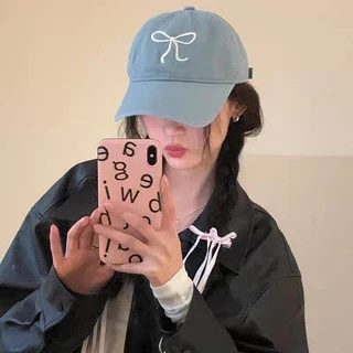 Vogue🌟พร้อมส่ง🌟 หมวกแก็ป (ปีกโบว์) หมวกเบสบอล แฟชั่นเกาหลีcotton cap (MK-1)