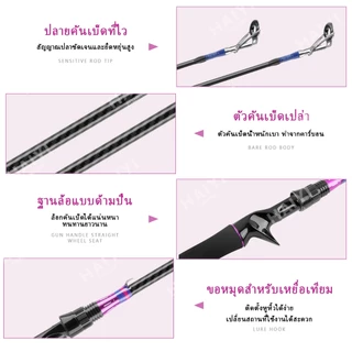 HAIYI FISHING ชุดคันเบ็ดตกปลาคาร์บอน 1.8 ม. และรอกตกปลา 18+1BB อัตราทดเกียร์ 7.2:1 รับน้ําหนักได้เต็มที่ 10 กก.