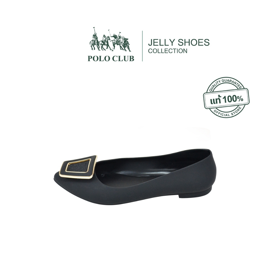 POLO CLUB รองเท้ายาง รุ่นP1964 สีดำ | รองเท้าคัทชูผู้หญิง แนะนำ+1ไซซ์