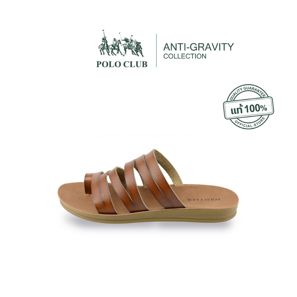 POLO CLUB รองเท้าแตะแบบสวม รุ่น AG-2738 สีกากี | รองเท้าแตะผู้หญิง