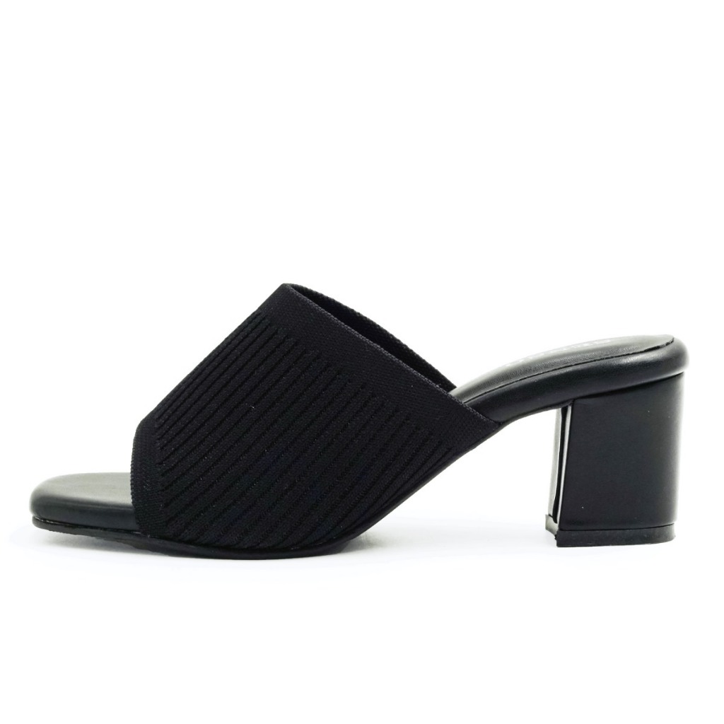 SENSO รองเท้าส้นPUแแบบสวมหน้าผ้ายืด ซับผ้า (PU HEEL) J58046
