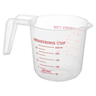 ถ้วยตวงพลาสติก เหยือกตวงพลาสติก สเกลแดง 250/500/1000ml