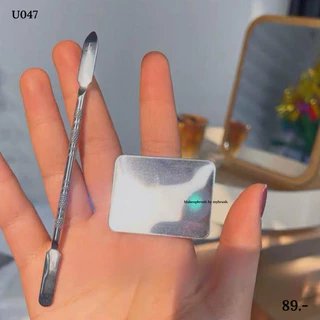 Makeupbrush รุ่นU047 ร้านไทยแท้ จานผสมรองพื้น ถาดผสมรองพื้นสีแต่งหน้า ช่างแต่งหน้า แหวน คล้องนิ้วได้
