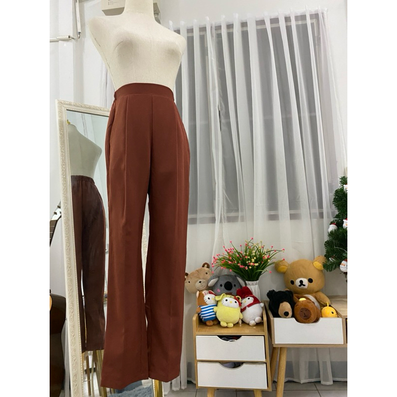 กางเกงขายาวเอวสูง แบรนด์GRL