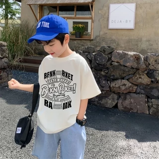Beryl kids🌸เสื้อแขนสั้นเด็กแฟชั่น🎀เสื้อยืดคอกลม งานสกรีนหล่อๆ สไตล์เกาหลี ฤดูร้อน ลำลองใส่สบาย