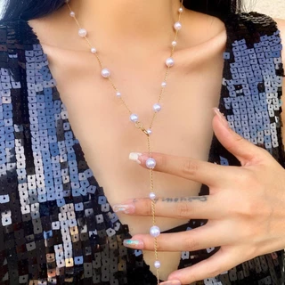 necklace สร้อยคอมุก ยาว หลากหลายสไตล์ ไปเที่ยวทะเล ootd