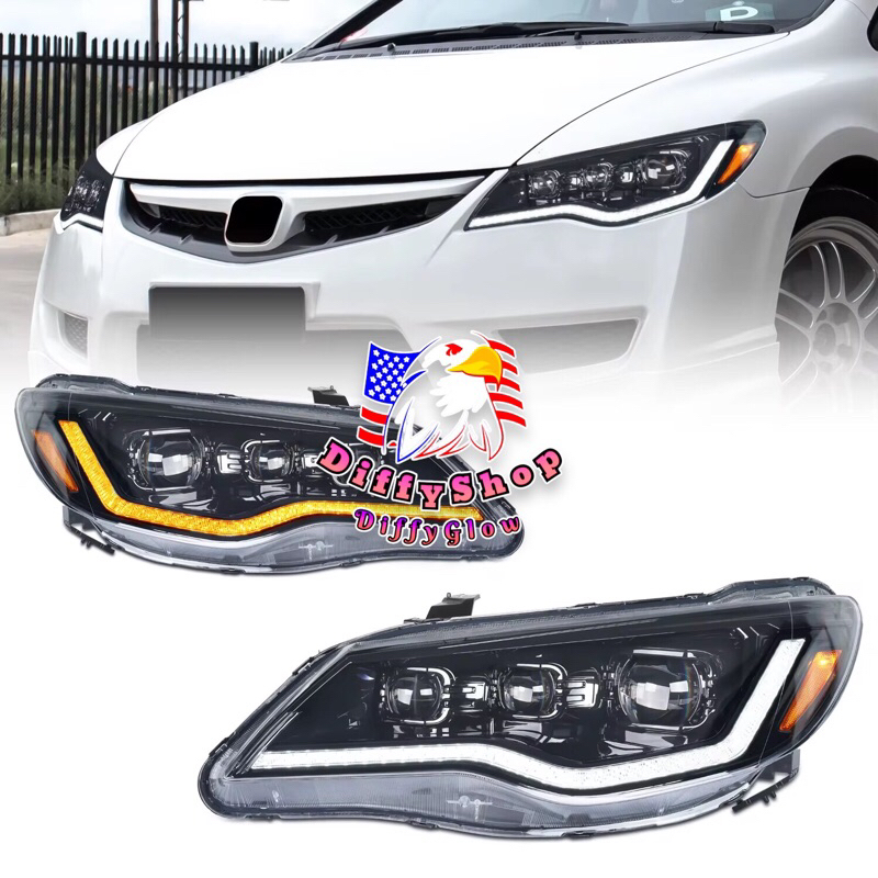 ไฟหน้าFULL LED CIVIC FD 2005-2012